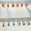 Kit Surtido de 30 Argollas Huggies con Zirconia Roja y Turquesa de Oro Laminado al por mayor — SKU 152721