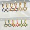 Kit Surtido de 30 Argollas Huggies con Estrella de David y Zirconia de Oro Laminado al por mayor — SKU 152729
