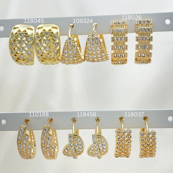Kit Surtido de 28 Argollas Huggies Grandes de Oro Laminado al por mayor — SKU 152738