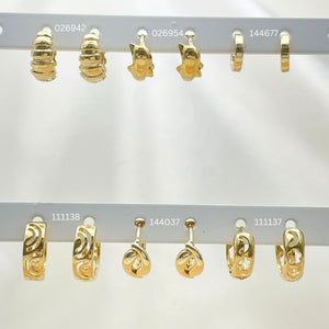 Kit Surtido de 50 Argollas Huggies Doradas de Oro Laminado al por mayor — SKU 152740