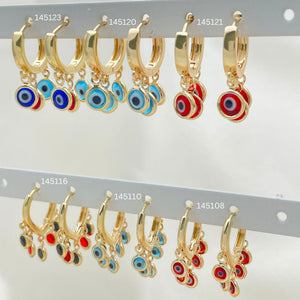 Kit Surtido de 30 Argollas Huggies con Ojo Turco de Oro Laminado al por mayor — SKU 152750