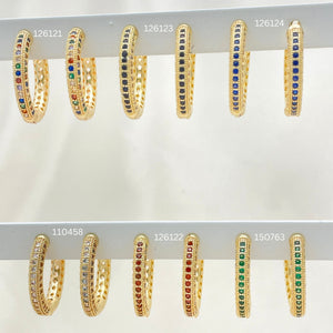 Kit Surtido de 28 Argollas Huggies Grandes de Colores de Oro Laminado al por mayor — SKU 152753