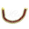 Pulsera Tennis 03.341.0201.1.07 Oro Laminado, Diseño de Baguette, con Granate and Blanca Zirconia Cubica, Pulido, Tono Dorado (11 MM Thickness, 7 Inches Length)