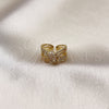 Anillo Multi Piedra 01.341.0099 Oro Laminado, Diseño de Arco y Baguette, con Blanca Zirconia Cubica and Blanca Micro Pave, Pulido, Tono Dorado (One size fits all)