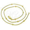 Gargantilla Elegante 04.213.0296.18 Oro Laminado, Diseño de Bola y Cola de Raton, Pulido, Tono Dorado (01 MM Thickness, 18 Inches Length)
