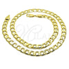 Gargantilla Basica 04.213.0299.24 Oro Laminado, Diseño de Cubana, Pulido, Tono Dorado (09 MM Thickness, 24 Inches Length)
