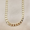 Gargantilla Basica 04.213.0299.24 Oro Laminado, Diseño de Cubana, Pulido, Tono Dorado (09 MM Thickness, 24 Inches Length)