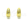 Argolla Huggie 02.213.0481.12 Oro Laminado, Diseño de Flor, Pulido, Tono Dorado