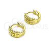 Argolla Huggie 02.213.0483.12 Oro Laminado, Pulido, Tono Dorado