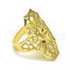 Anillo Elegante 01.233.0032.09 Oro Laminado, Diseño de Flor y Flecha, Diamantado, Tono Dorado (Size 9)