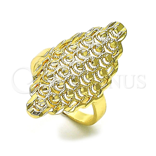 Anillo Elegante 01.233.0033.08 Oro Laminado, Diseño de File, Diamantado, Tono Dorado (Size 8)
