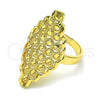 Anillo Elegante 01.233.0033.09 Oro Laminado, Diseño de File, Diamantado, Tono Dorado (Size 9)