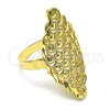 Anillo Elegante 01.233.0033.09 Oro Laminado, Diseño de File, Diamantado, Tono Dorado (Size 9)
