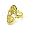 Anillo Elegante 01.233.0034.07 Oro Laminado, Diseño de File, Diamantado, Tono Dorado (Size 7)