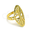 Anillo Elegante 01.233.0034.07 Oro Laminado, Diseño de File, Diamantado, Tono Dorado (Size 7)