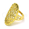 Anillo Elegante 01.233.0036.08 Oro Laminado, Diseño de Flor y Flecha, Diamantado, Tono Dorado (Size 8)