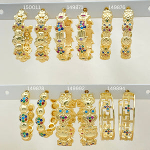 Kit Surtido de 25 Medias Argollas de Oro Laminado al por mayor — SKU 152812