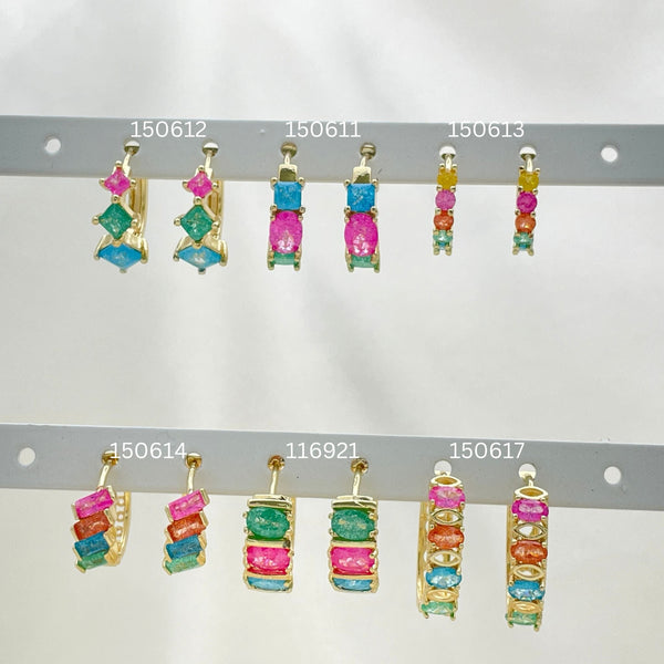 Kit Surtido de 30 Argollas Huggies de Colores de Oro Laminado al por mayor — SKU 152814