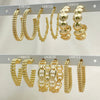 Kit Surtido de 25 Medias Argollas de Oro Laminado al por mayor — SKU 152820