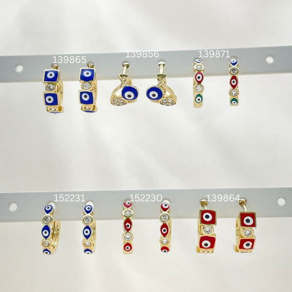 Kit Surtido de 30 Argollas Huggies de Ojo Turco de Oro Laminado al por mayor — SKU 152823