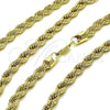 Gargantilla Basica 04.213.0207.30 Oro Laminado, Diseño de Rope, Pulido, Tono Dorado (07 MM Thickness, 30 Inches Length)