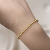 Pulsera Elegante 04.341.0107.07 Oro Laminado, Diseño de Bola, Pulido, Tono Dorado (03 MM Thickness, 7 Inches Length)