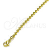 Pulsera Elegante 04.341.0107.07 Oro Laminado, Diseño de Bola, Pulido, Tono Dorado (03 MM Thickness, 7 Inches Length)