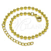 Pulsera Elegante 04.341.0107.07 Oro Laminado, Diseño de Bola, Pulido, Tono Dorado (03 MM Thickness, 7 Inches Length)