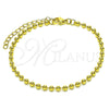 Pulsera Elegante 04.341.0107.07 Oro Laminado, Diseño de Bola, Pulido, Tono Dorado (03 MM Thickness, 7 Inches Length)