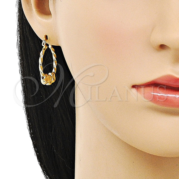 Argolla Pequeña 02.213.0487.25 Oro Laminado, Diseño de Torcido, Pulido, Tono Dorado