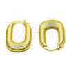 Argolla Pequeña 02.213.0489.20 Oro Laminado, Diseño de Cola de Raton, Diamantado, Tono Dorado