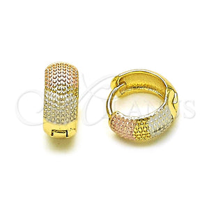 Argolla Huggie 02.213.0478.1.14 Oro Laminado, Pulido, Tres Tonos