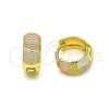 Argolla Huggie 02.213.0478.1.14 Oro Laminado, Pulido, Tres Tonos