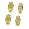 Argolla Huggie 02.213.0478.1.14 Oro Laminado, Pulido, Tres Tonos
