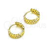 Argolla Huggie 02.213.0504.12 Oro Laminado, Pulido, Tres Tonos