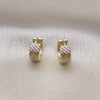 Argolla Huggie 02.213.0505.12 Oro Laminado, Diamantado, Tres Tonos