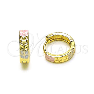 Argolla Huggie 02.213.0507.12 Oro Laminado, Diseño de Ãrbol, Pulido, Tres Tonos