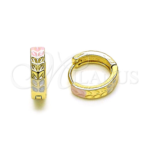 Argolla Huggie 02.213.0507.12 Oro Laminado, Diseño de Ãrbol, Pulido, Tres Tonos