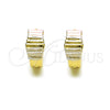 Argolla Huggie 02.213.0508.15 Oro Laminado, Diamantado, Tres Tonos