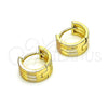 Argolla Huggie 02.213.0475.1.12 Oro Laminado, Pulido, Tres Tonos