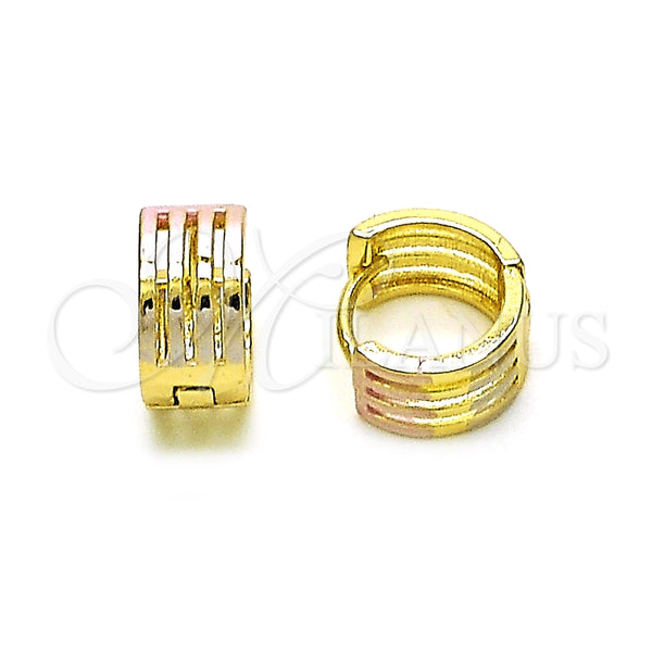 Argolla Huggie 02.213.0475.1.12 Oro Laminado, Pulido, Tres Tonos