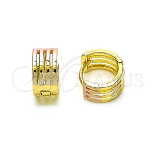 Argolla Huggie 02.213.0475.1.12 Oro Laminado, Pulido, Tres Tonos