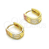 Argolla Huggie 02.213.0511.12 Oro Laminado, Pulido, Tres Tonos