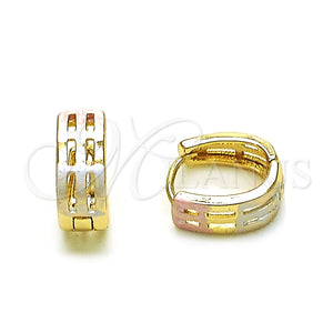 Argolla Huggie 02.213.0511.12 Oro Laminado, Pulido, Tres Tonos