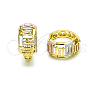 Argolla Huggie 02.213.0512.15 Oro Laminado, Pulido, Tres Tonos