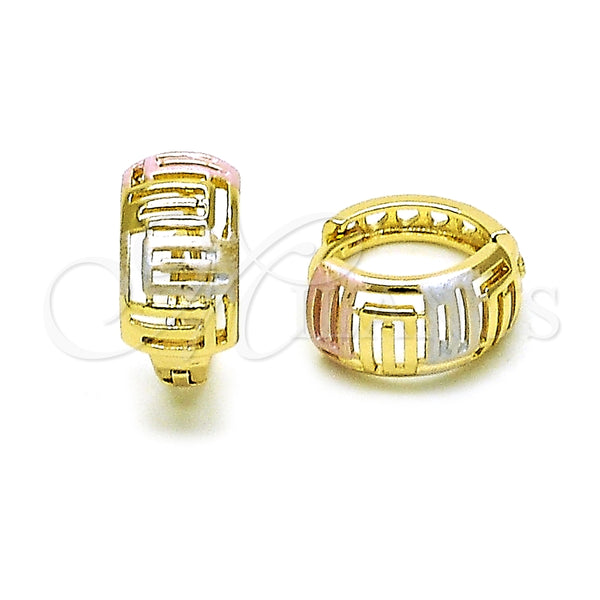 Argolla Huggie 02.213.0512.15 Oro Laminado, Pulido, Tres Tonos