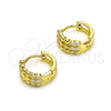 Argolla Huggie 02.213.0483.1.12 Oro Laminado, Pulido, Tres Tonos