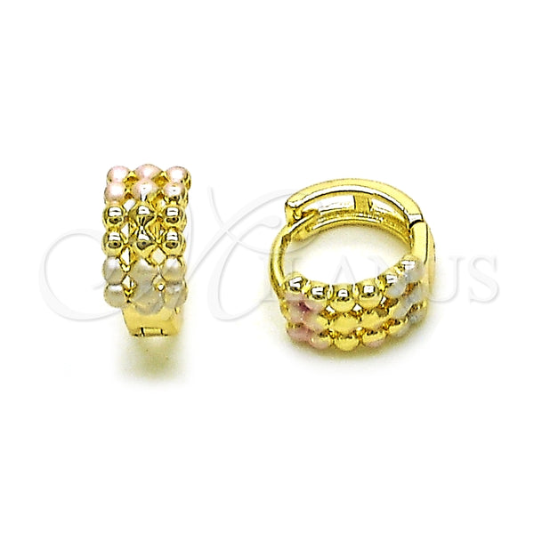 Argolla Huggie 02.213.0483.1.12 Oro Laminado, Pulido, Tres Tonos