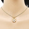 Juego de Arete y Dije de Adulto 10.379.0076 Oro Laminado, con Marfil Perla, Pulido, Tono Dorado