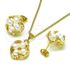 Juego de Arete y Dije de Adulto 10.379.0076 Oro Laminado, con Marfil Perla, Pulido, Tono Dorado